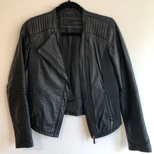 Zara Leather Moto Jacket - Size M